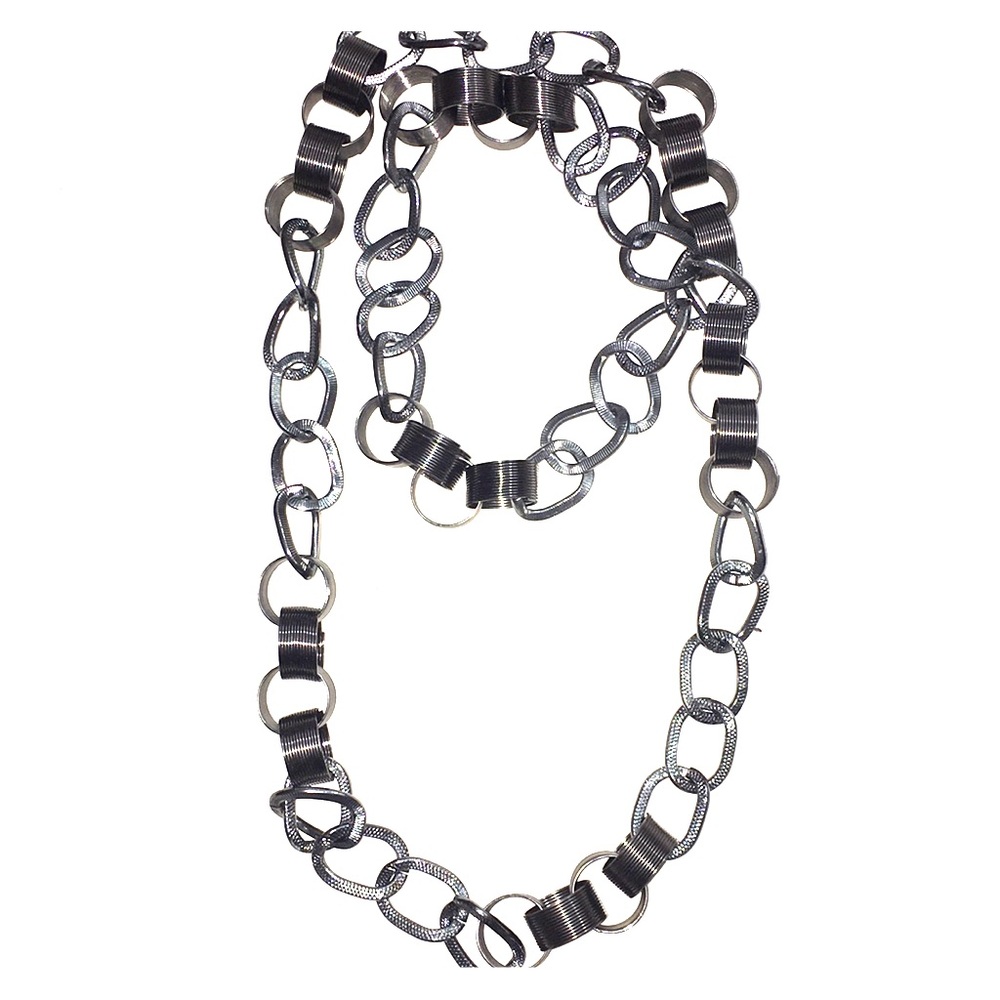 💋Metal silver chain link Long necklace layer 40”